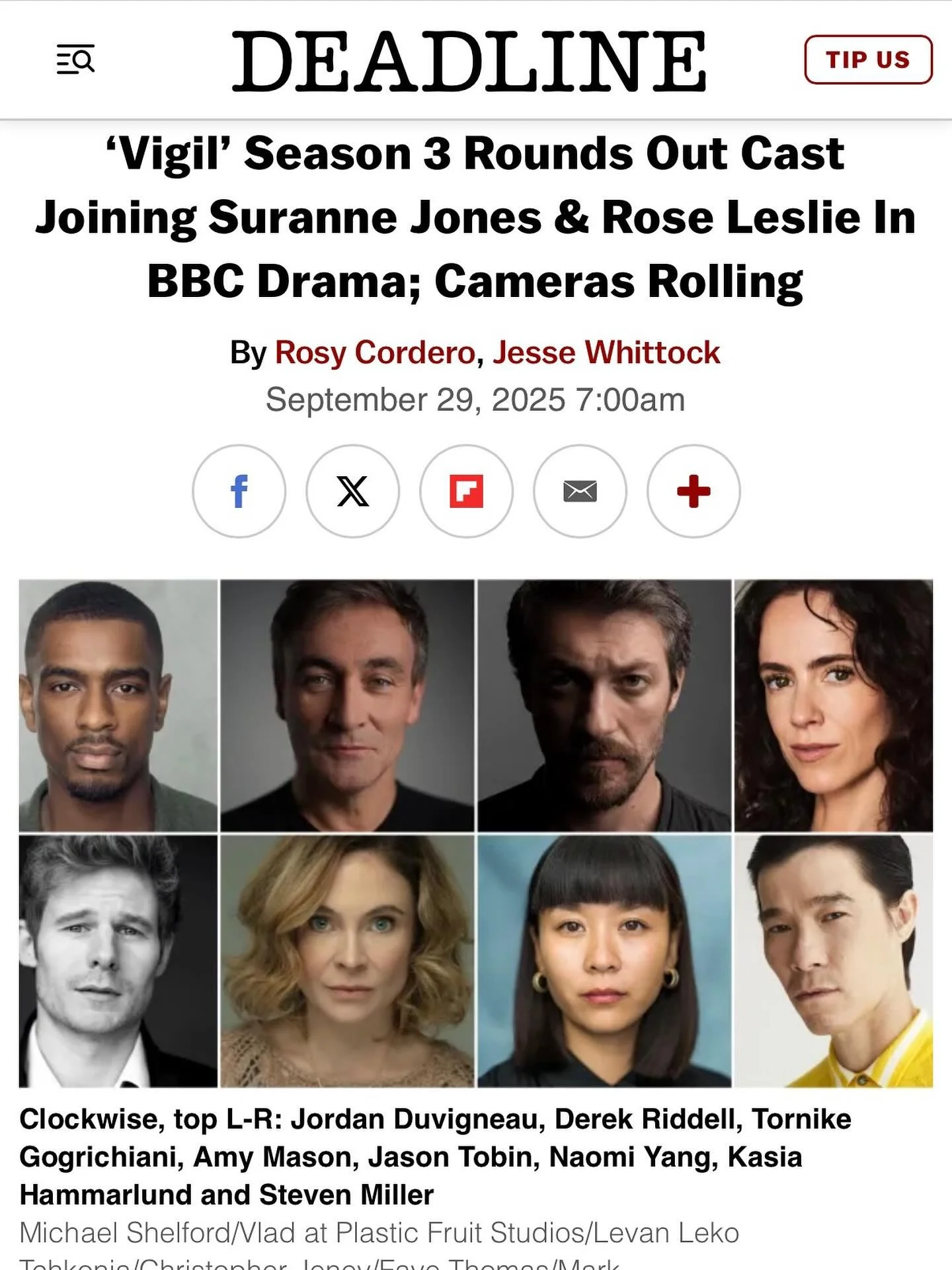 Naomi Yang joins the cast of VIGIL Season 3 as filming begins in Svalbard and Scotland. Check out the full article on @deadline.
