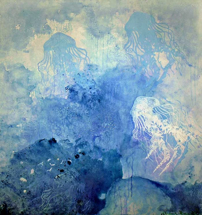 Qualle_ 2010_140x160cm_Mischtechnik auf Leinwand