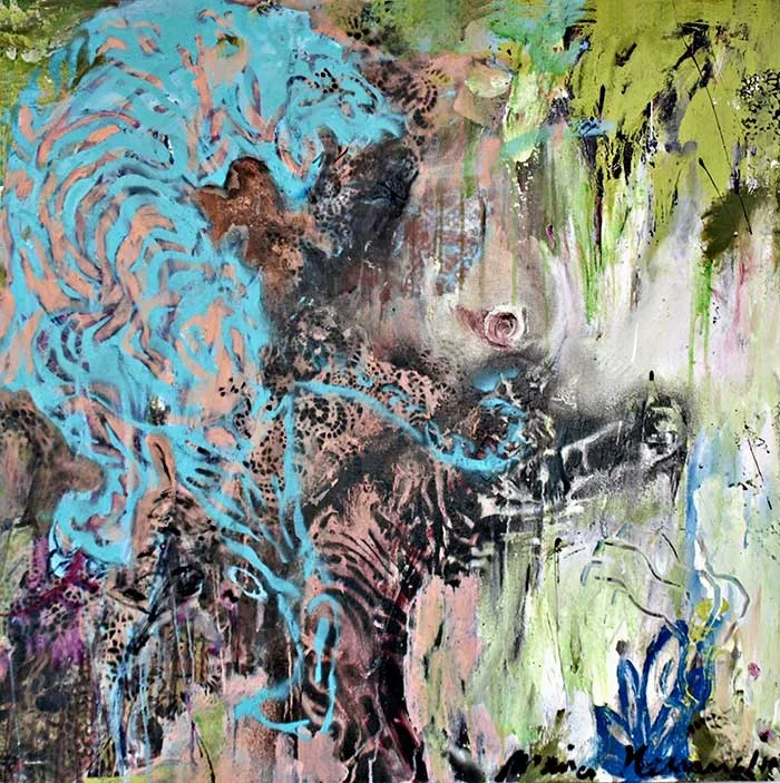 Türkiser Tiger_ 2010_90x90cm_Oel auf Leinwand