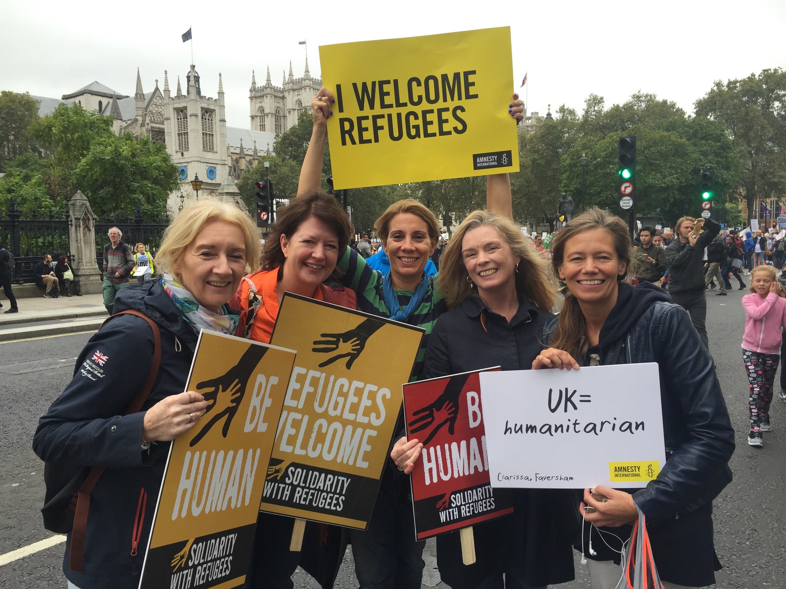 A group from HIghgate Has heart joined the Refugees Welcome march in London