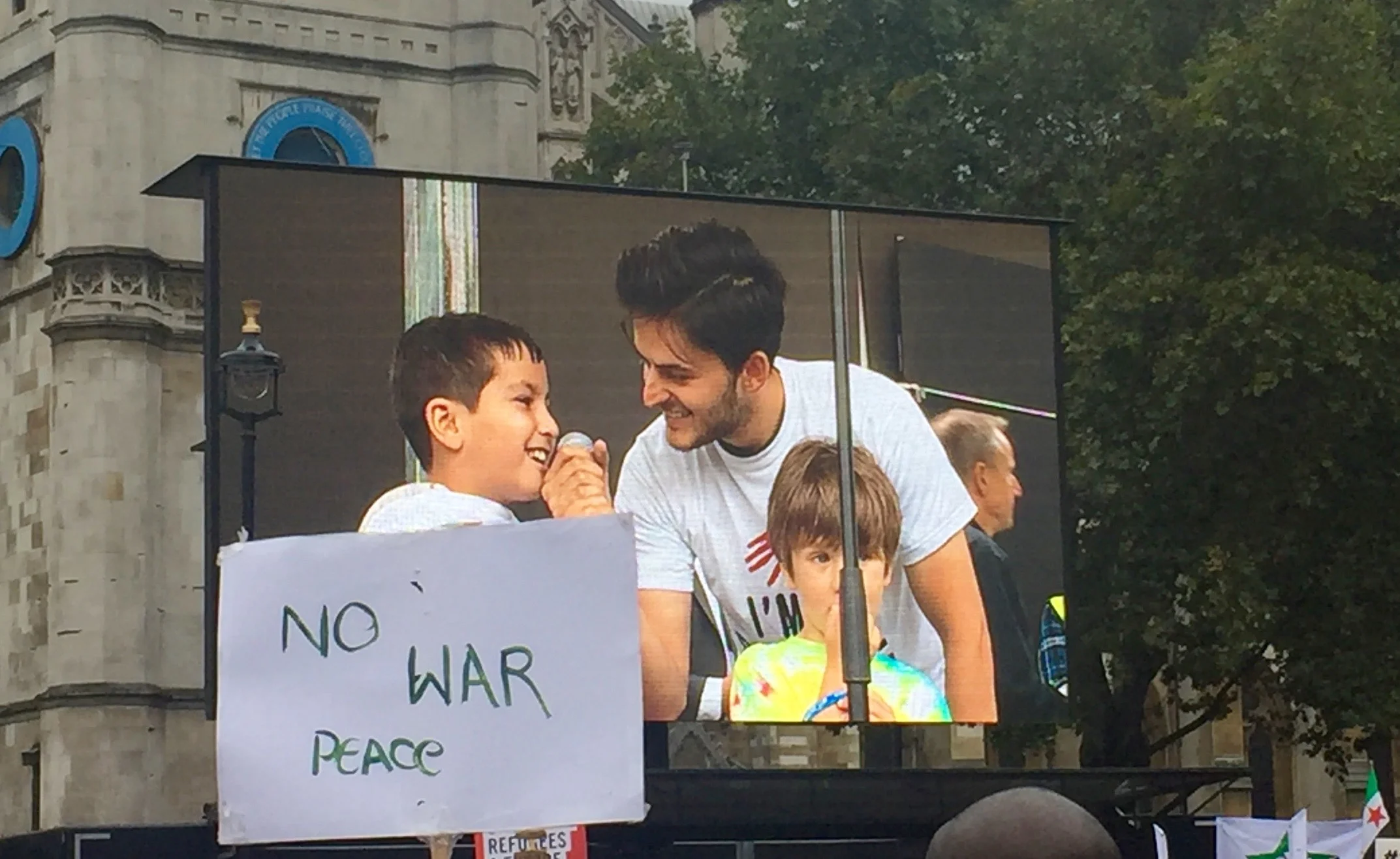 8-year old refugee from Syria says how happy he is to be in the UK and hoped others will be lucky too.