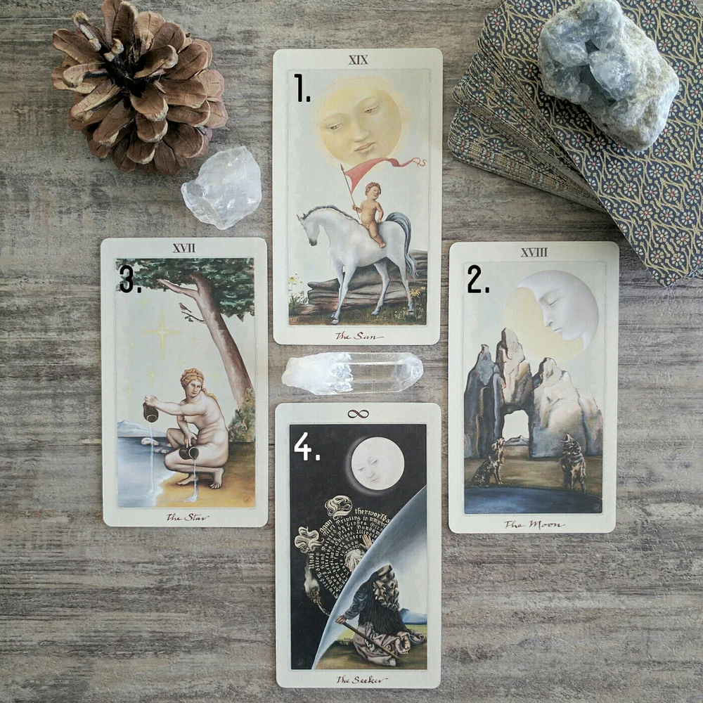 Tarot Spread: Sun, Moon, Star & Shadow — Spiral Sea Tarot