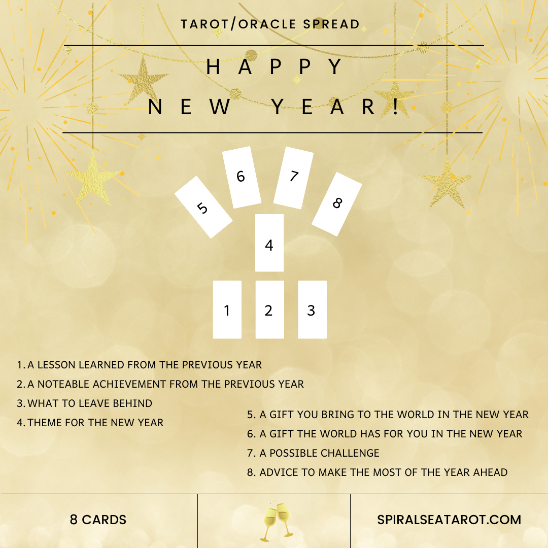 3 Card New Year Tarot Spread Tarot/Oracle Spread For The New Year — Spiral Sea Tarot