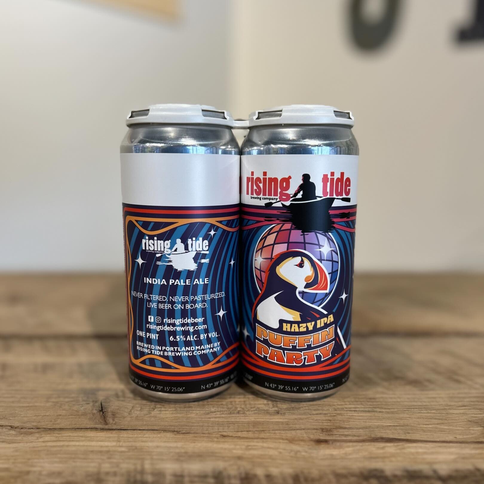 New from @risingtidebeer #NowAvailable #SudburyCraftBeer #SudburyMA
&mdash;
Puffin Party Hazy IPA joins our year-round line up today! 6.5%ABV. The result of years of experimenting with hazy IPAs, this beer is full, pillowy and velvety, bursting with 