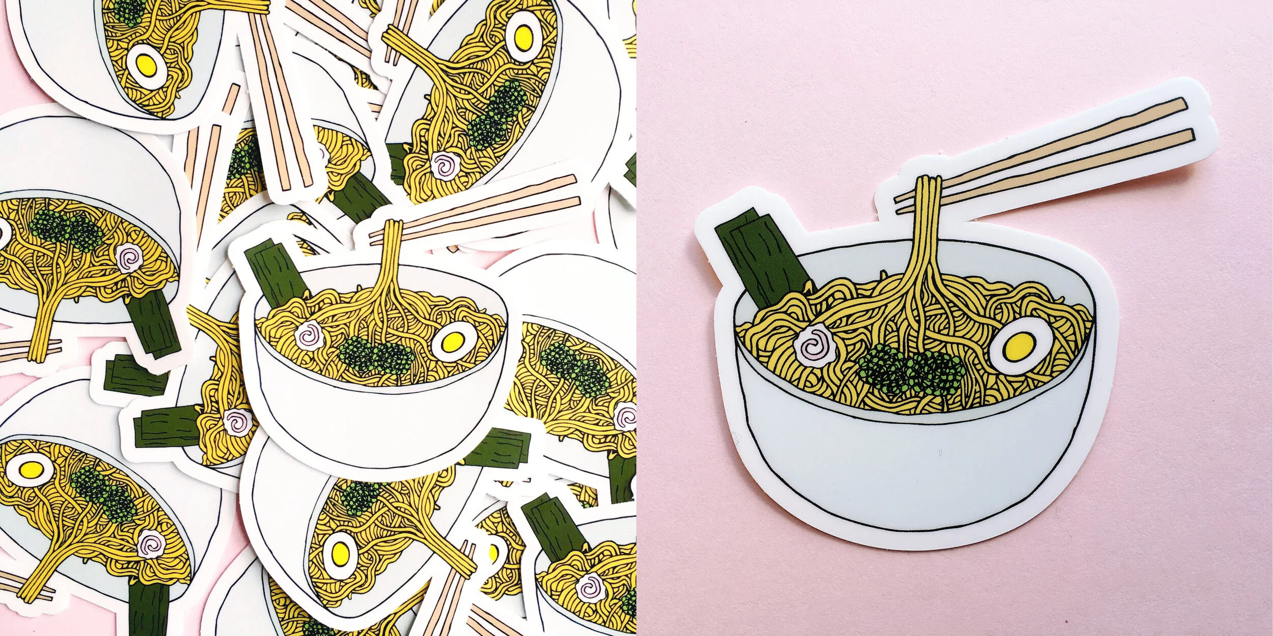  I also made stickers of the ramen bowl spot illustration that I sold! They’re sold out now though. 