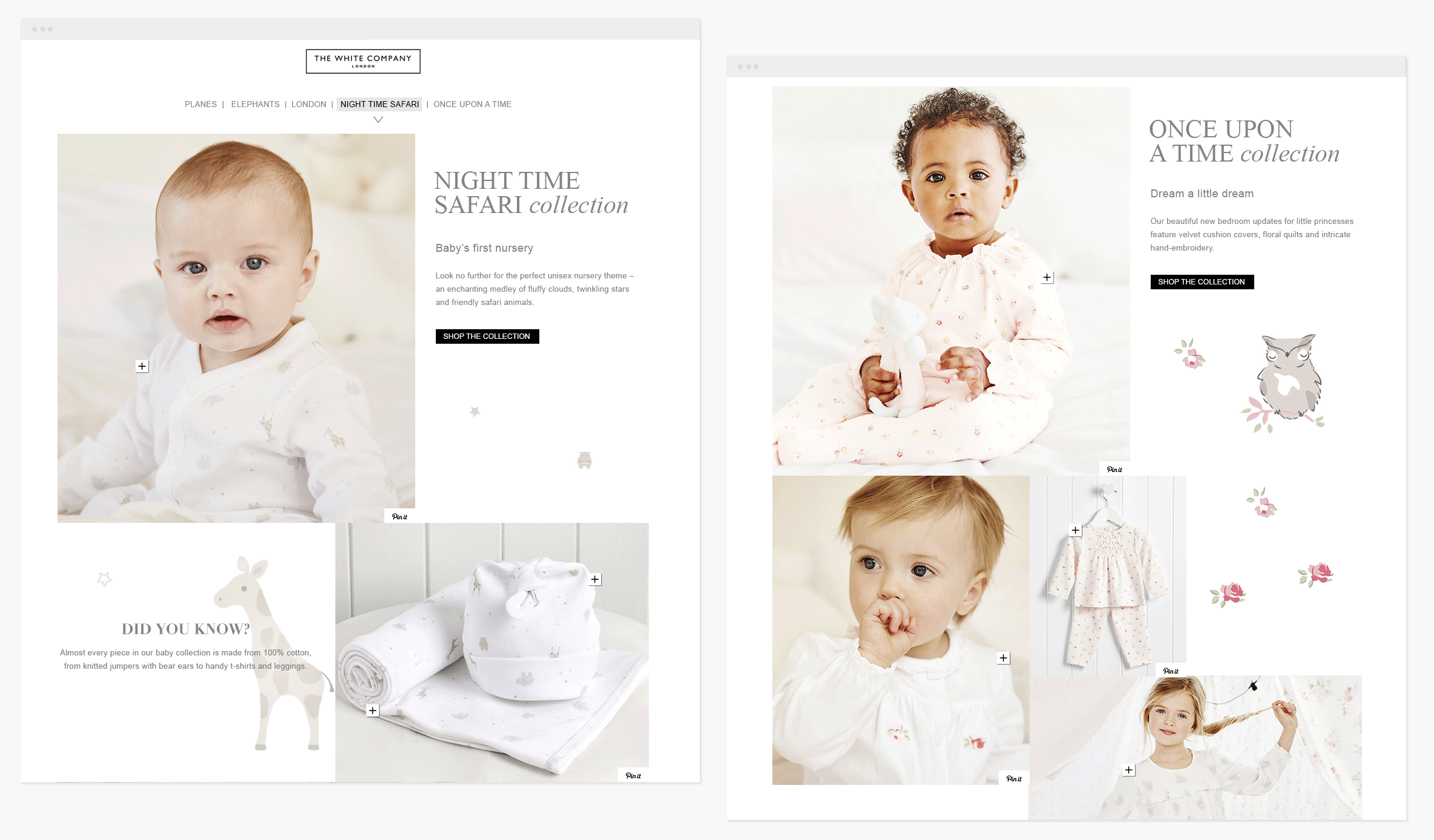 The feature combines beautiful lifestyle photography with a touch of fun animated gifs that definitely help bringing collections to life.