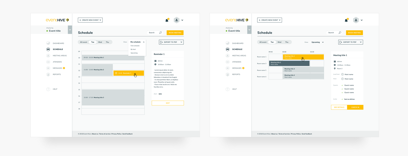 Event hosts should be able to easily request assistance from reception during meetings. The notification functionality was specifically designed for the host profile to reduce interruptions and maximise the time spent with guests.
