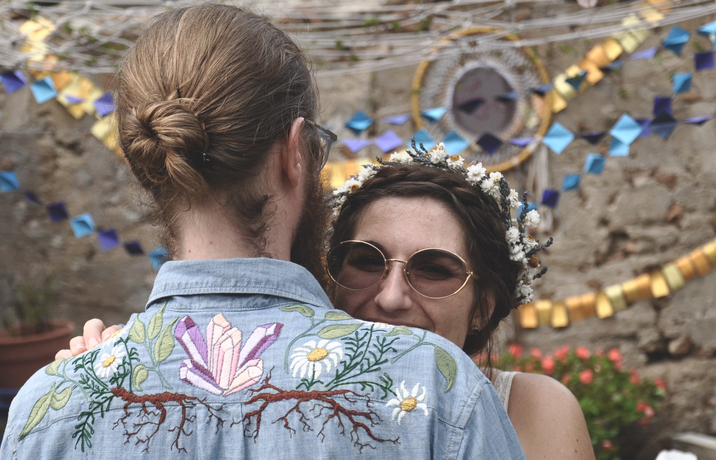 my husband's wedding shirt - custom embroidery
