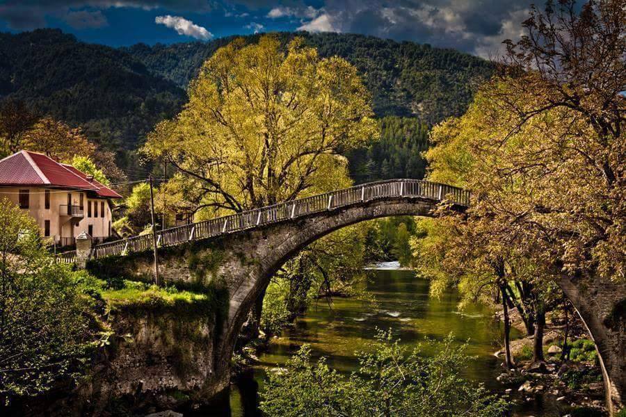 Vovousa A traditional village (altitude 1,000 m) traversed by the Aoos river and built in a lush location containing rare animals and plants. The stone arched bridge dates back to 1748. Vovousa is very near the national park of Pindos (Valia Kalda). It is located 71.5 km NE of Ioannina.