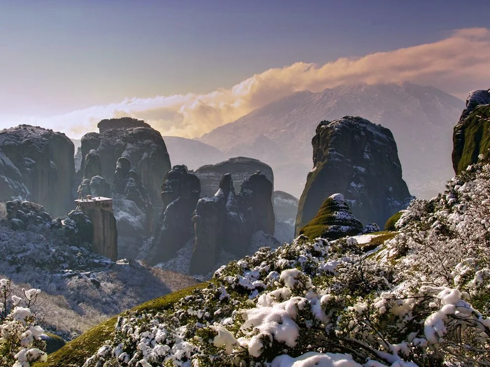 Meteora covered in a layer of snow.jpg