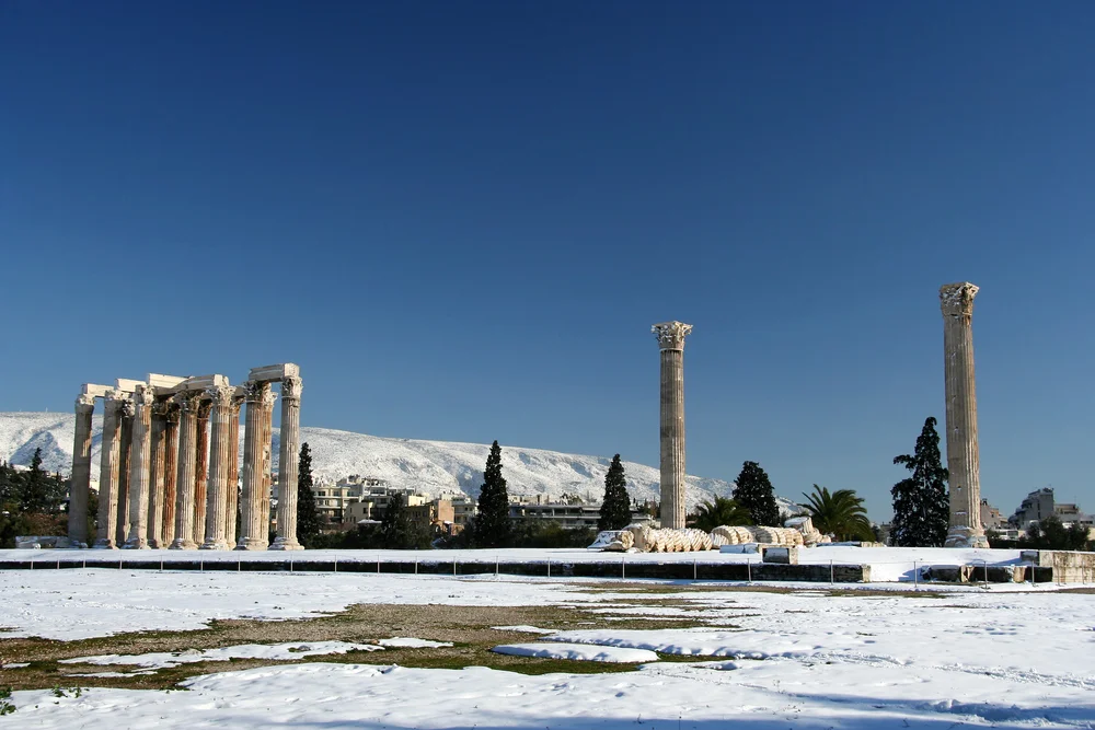 Ancient temple of Olympian Zeus in Athens