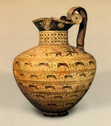 Fig.8: Milesian Wild Goat Oinochoe. Source: Louvre Museum. Found in Dimitris Paleothodoros 2007, "Wild Goat Style Pottery".