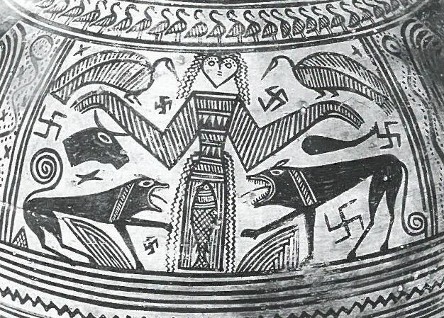 Fig.16: Boeotian Late Geometric depiction of Artemis. Source: John Boardman 1998