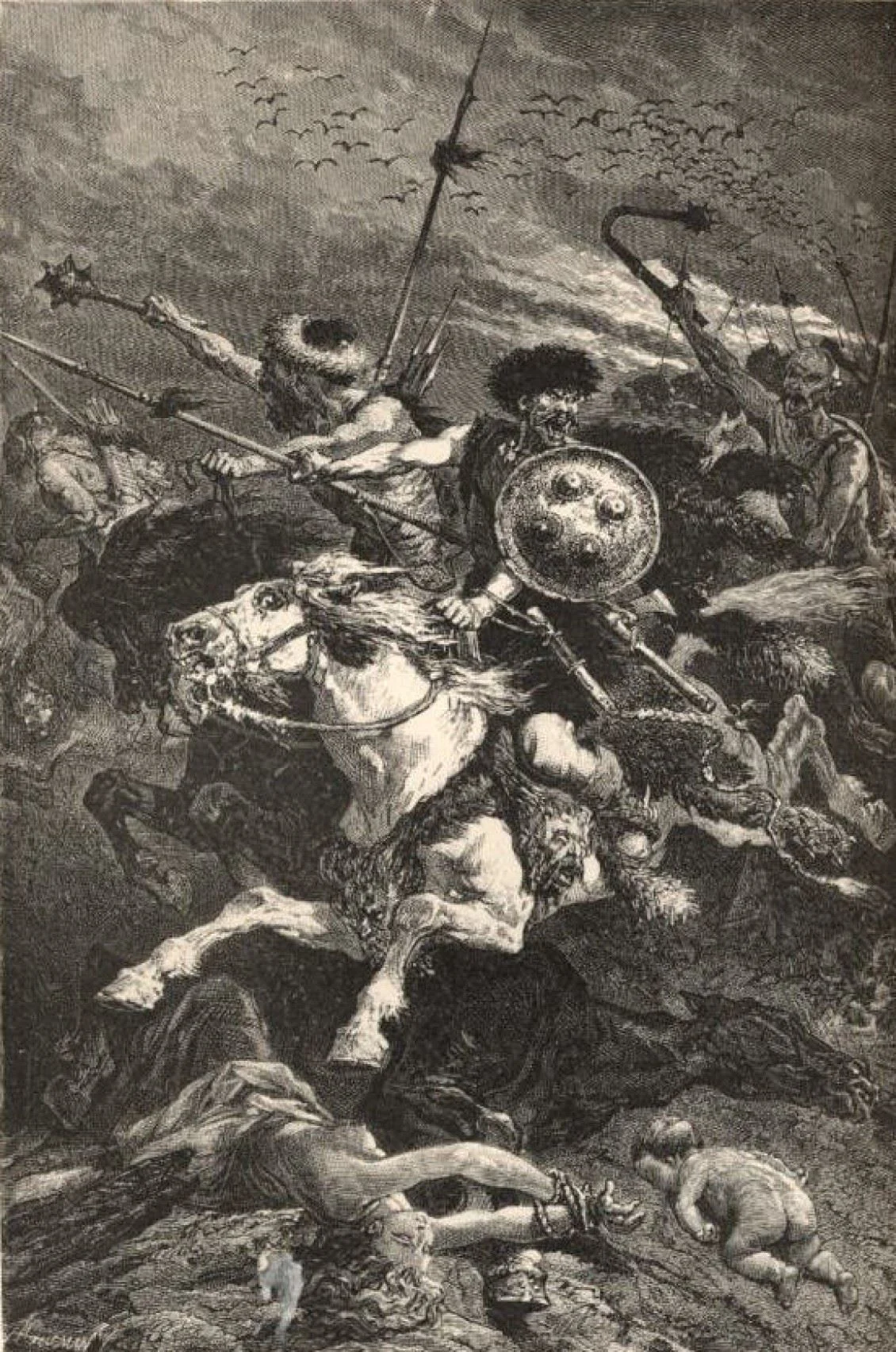 ( 19th-century portrayal of the Huns as barbarians )