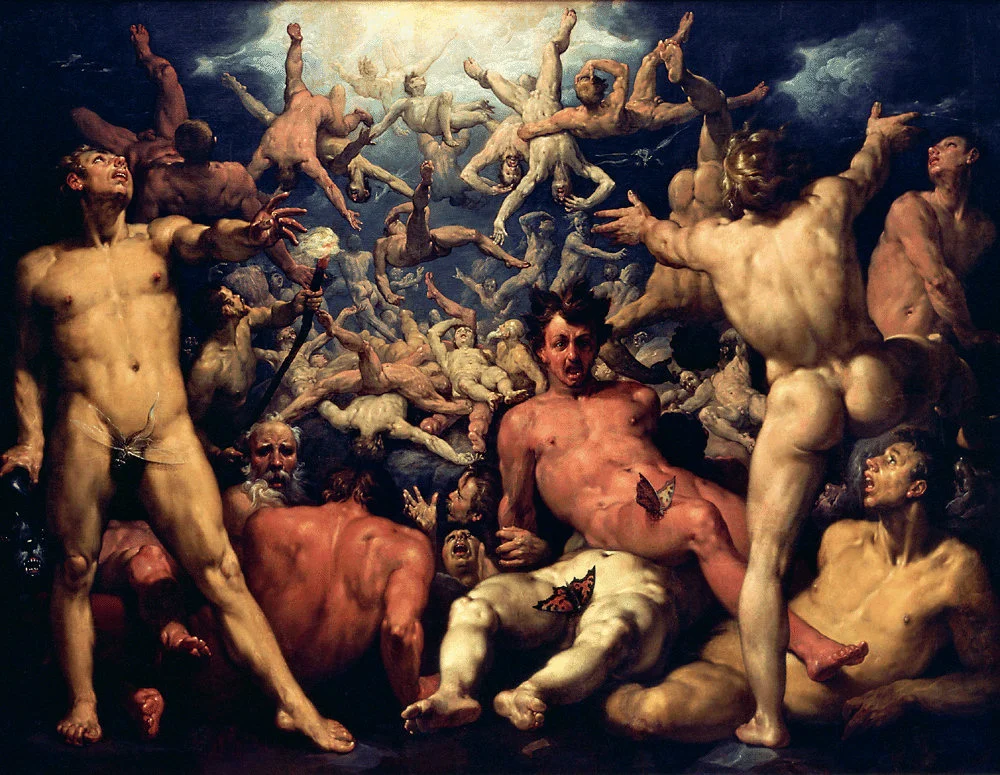 The Titanomachia as painted in The Fall of the Titans by Cornelis van Haarlem in 1588–1590