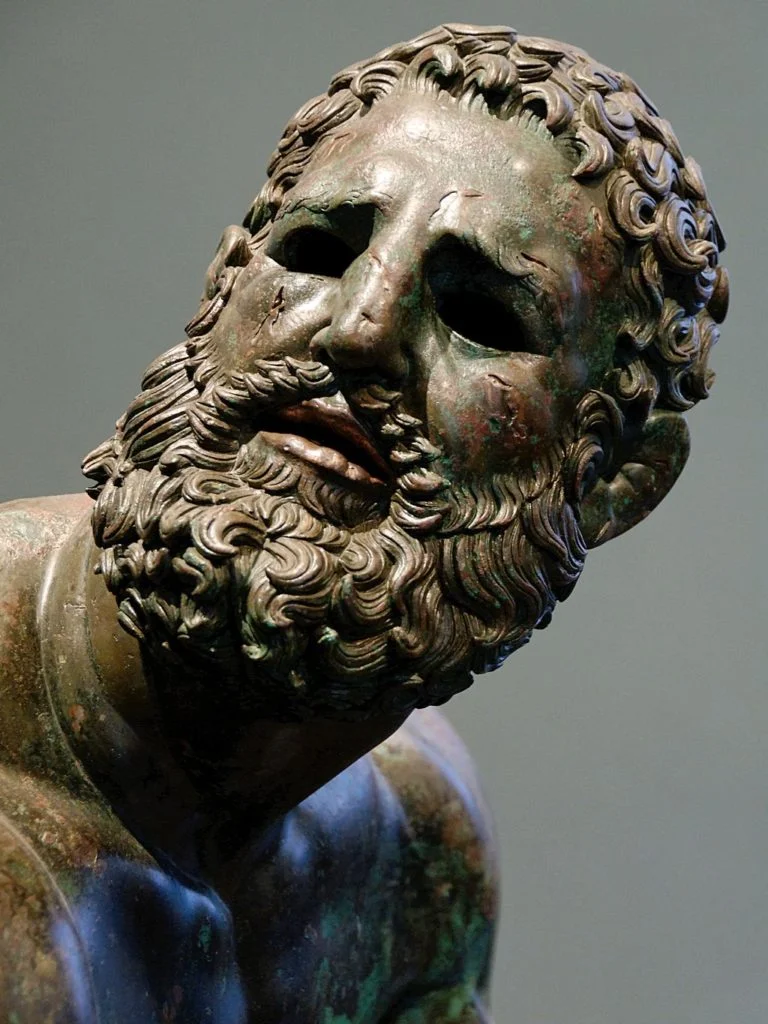 Boxer at Rest, c. 330 to 50 BCE, bronze statue, Palazzo Massimo alle Terme, Rome, Italy, detail, source: Wikimedia Commons