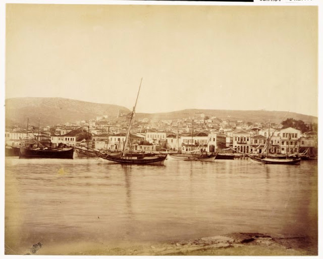 Mytilene port, Lesbos, Greece, 1890