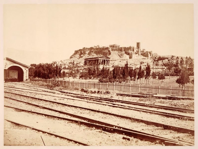 Railroad with Acropolis, Greece, 1875