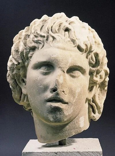 Portrait of Alexander, Marble, Pella, 3rd century B.C. Archaeological Museum of Pella