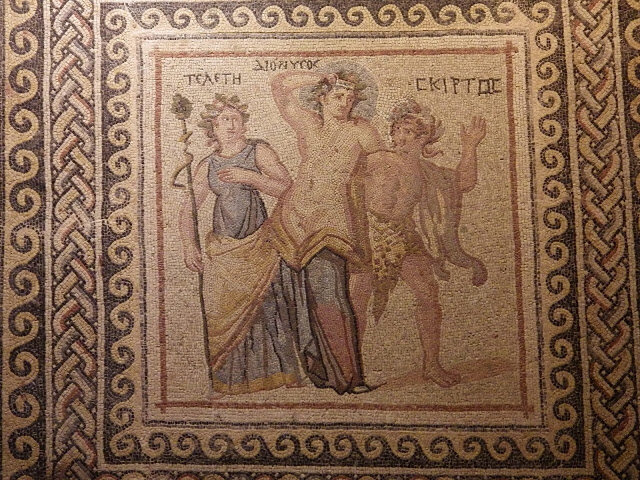 Dionysus, Telete and Satyros in the Gaziantep Mosaic Museum