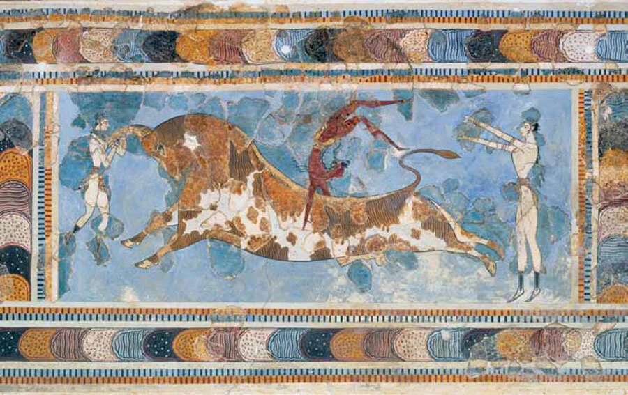 Reconstruction of the Bull-Leaping-Fresco from the Great Palace at Knossos