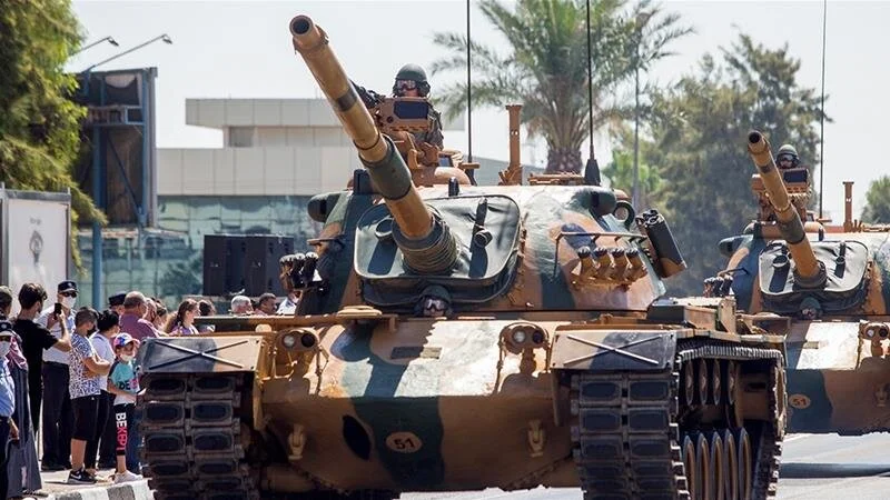 As tensions run high, the Turkish military began exercises called 'Mediterranean Storm' with the Turkish Cypriot Security Command [File: Birol Bebek/AFP]
