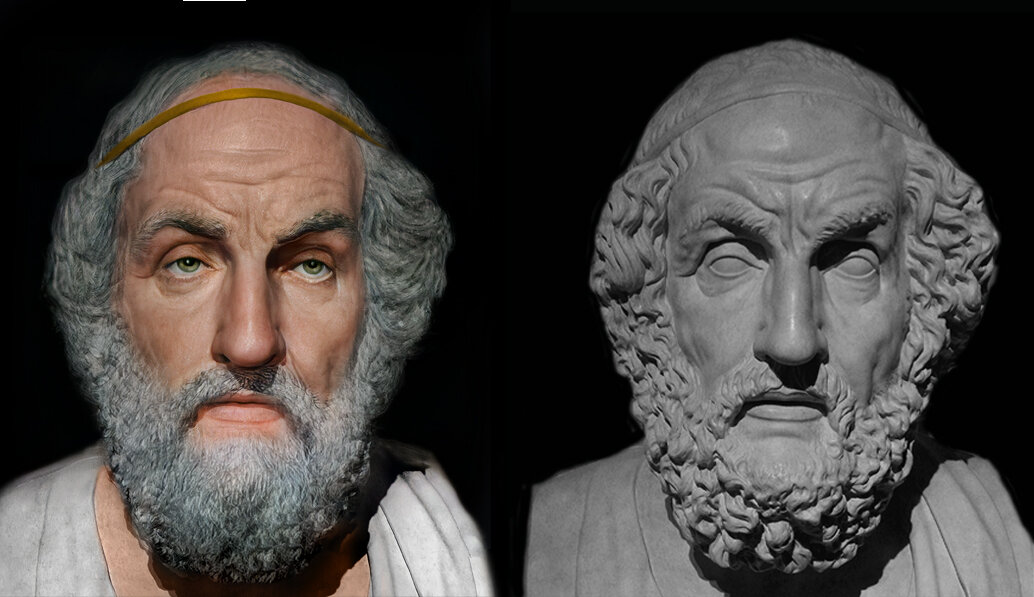  Reconstrucción del rostro de Homero del griego clásico
