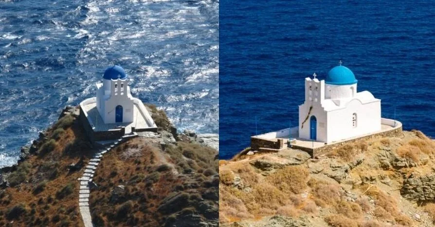 The small church in Sifnos, which seems to rise from the sea