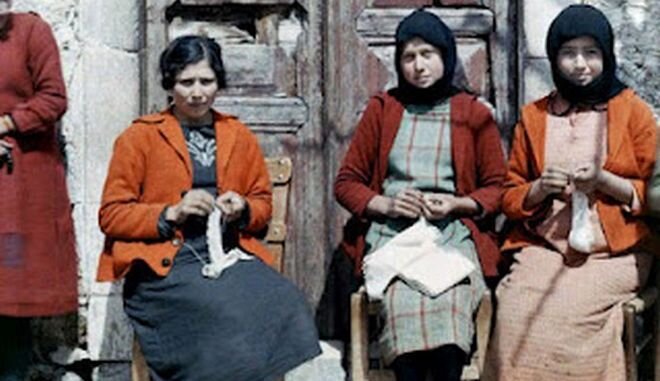   Women with handicrafts, Crete  