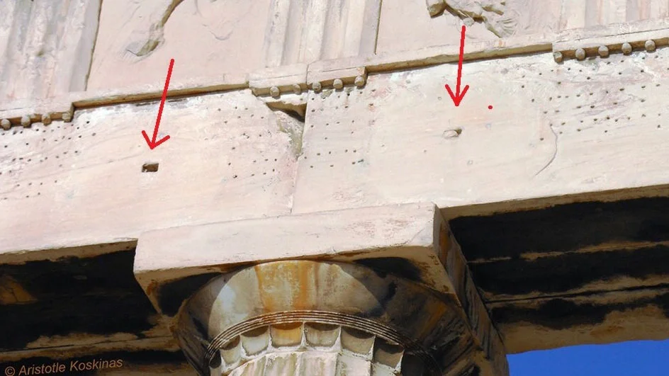Why does the Parthenon have holes on it?