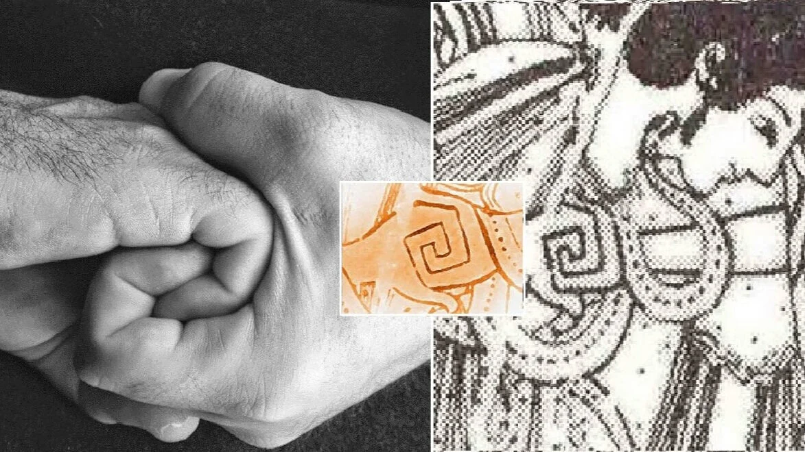 Meander: what is the symbolism behind the grip of the warriors