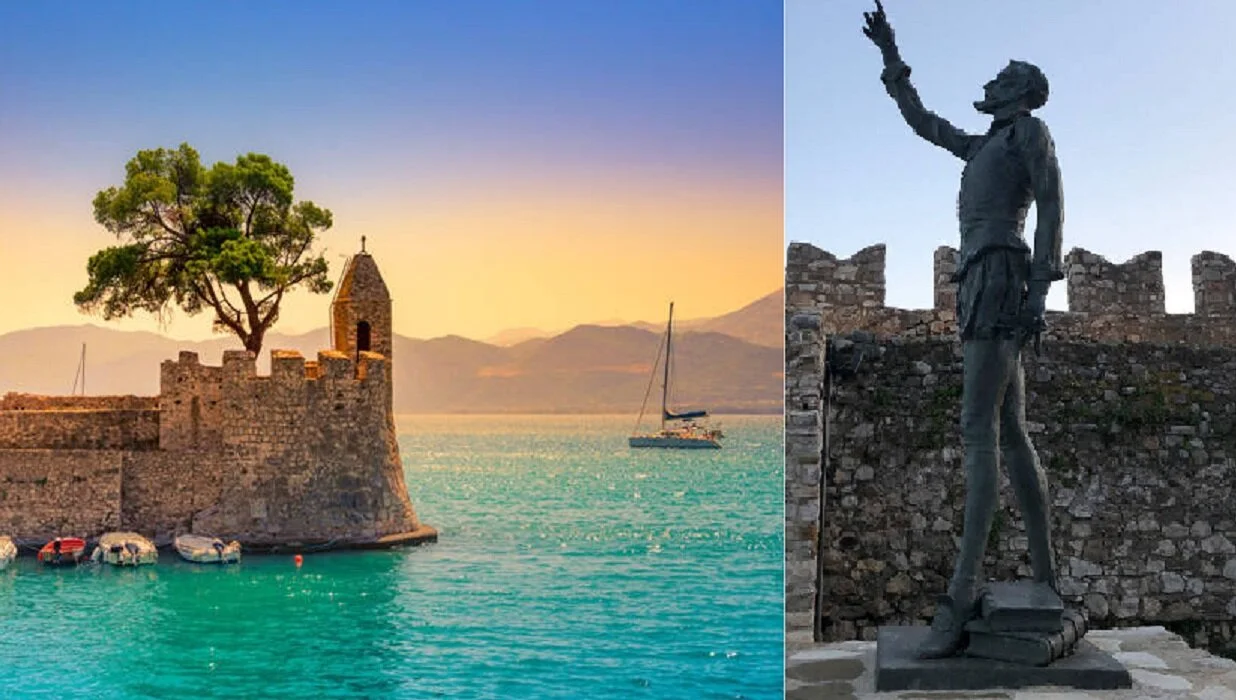 What is the link between Miguel de Cervantes and Nafpaktos?