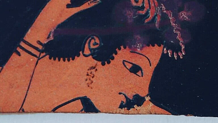 The story behind the depiction of a young man kissing his lover in 6th-century B.C. Athens