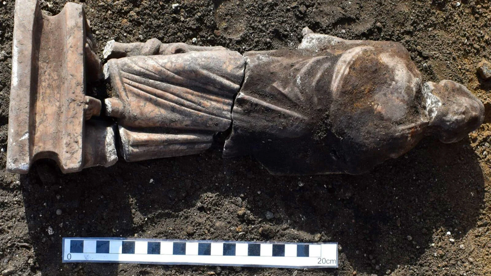 Statuette of ancient Greek god Asklepios, bust of Serapis(Zeus) found in Turkey