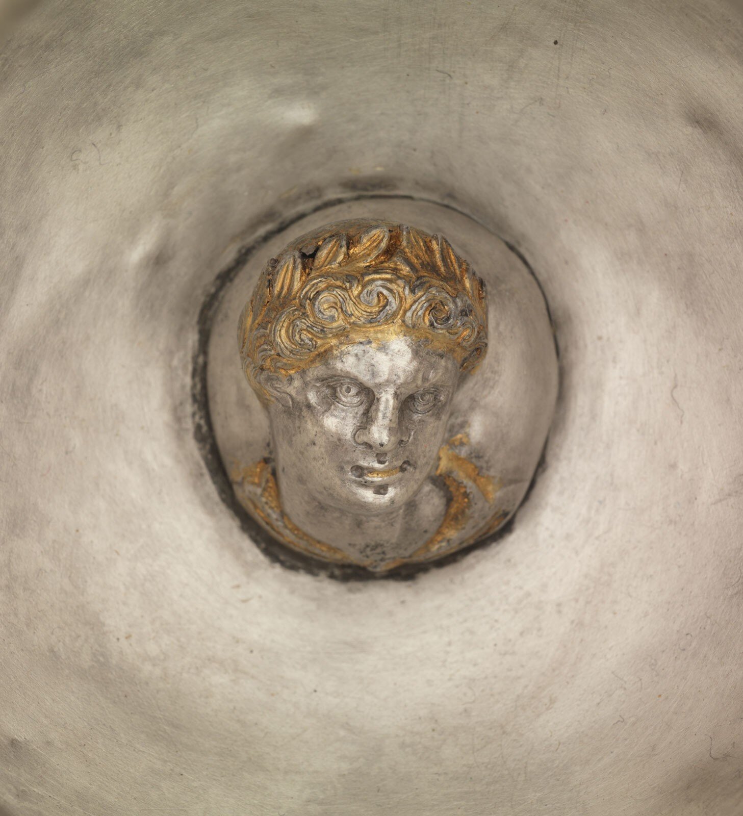   DETAIL FROM THE INSIDE OF A SILVER KALYX, SEVASTI, PIERIA PREFECTURE, 350-325 BC  