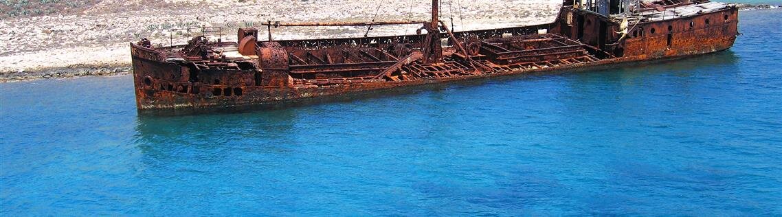gramvousa shipwreck off the coast of northwestern Crete.jpg