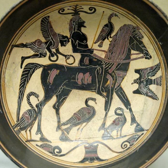 Name vase of the Spartan artist known as the Rider Painter