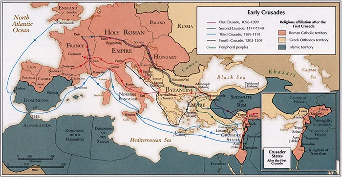 Early Crusades map by KhanAcademy