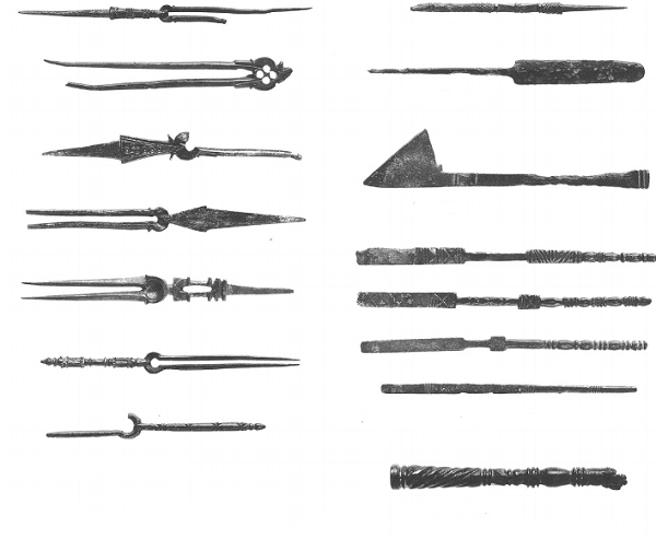 Dental instruments of the Byzantine period. Archaeological Museum of Corinth
