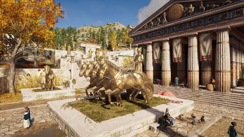   The statue as it appears in the famous game of Ubisoft, Assasin’s Creed Odyssey.