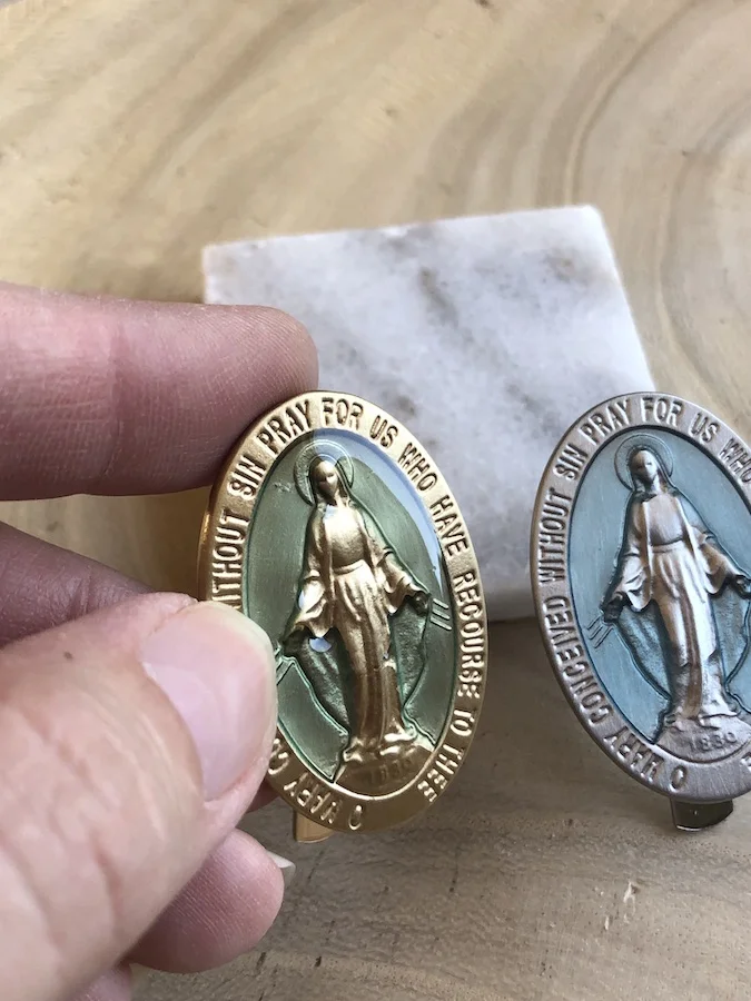Miraculous Visor Clip Sacred Catholic Medal — Unique Catholic Jewelry
