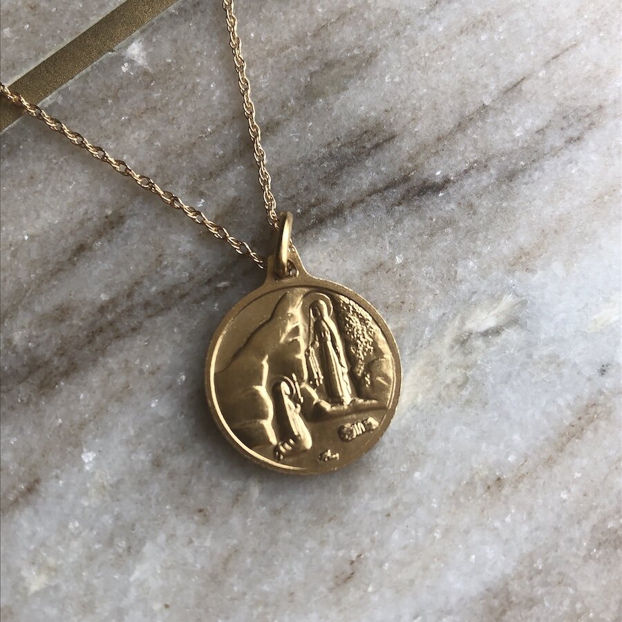 DiamondJewelryNY 14kt Gold Filled St Bernadette Pendant DiamondJewelryNY 14kt Gold Filled St Bernadette Pendant