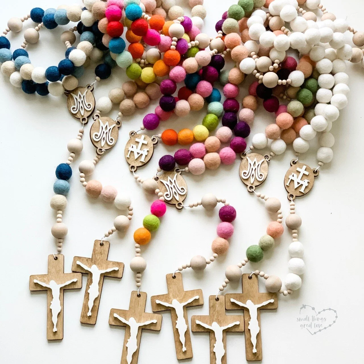 Felt Wall Rosaries from Small Things Great Love
