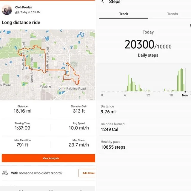 Just a smidge under 26 miles today. Not bad for a relaxing day of rest... &quot;Thank God every morning when you get up, that you have something to do that day which must be done, whether you like it or not.&nbsp; Being forced to work and forced to d