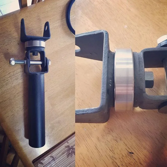 Since I'm taking a break from lifting, I'm cranking out new stuff for the gym. Here is a custom landmine... machined a 360* swivel, this gives you maximum movement with a barbell. Have a couple of other ideas and attachments to make. 
#ironbrotherhoo