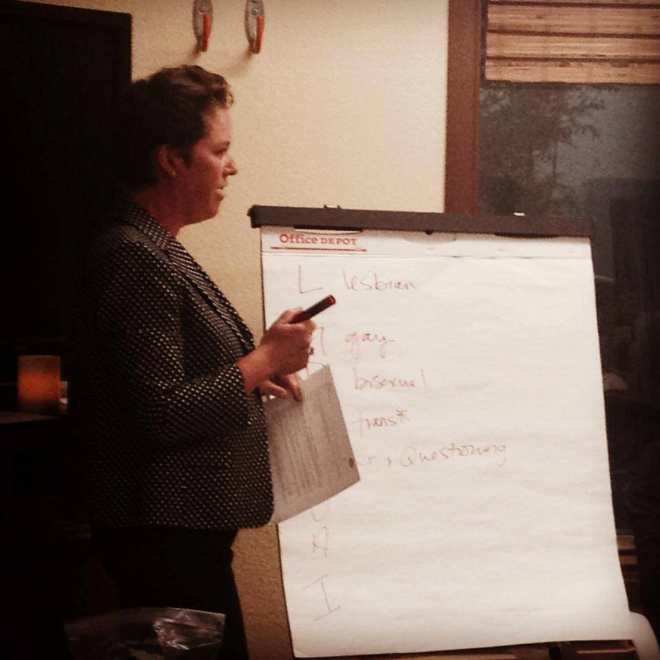 Heather leading an LGBTQ workshop