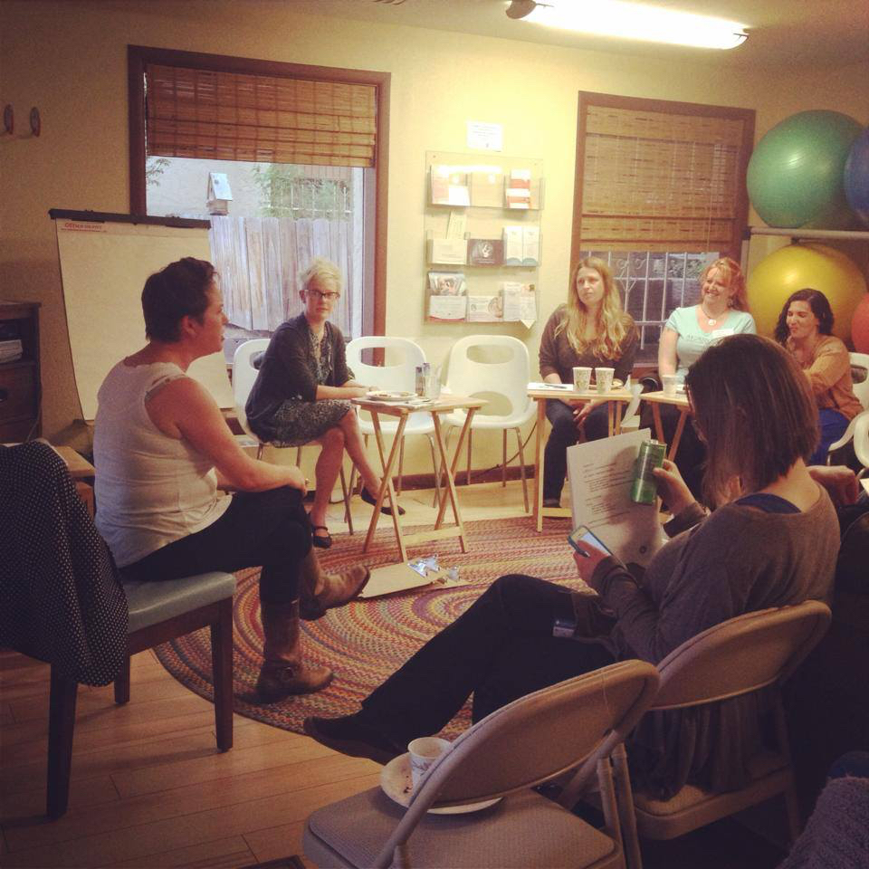 Heather and Zoe leading an LGBTQ workshop at Mountain Midwifery Center