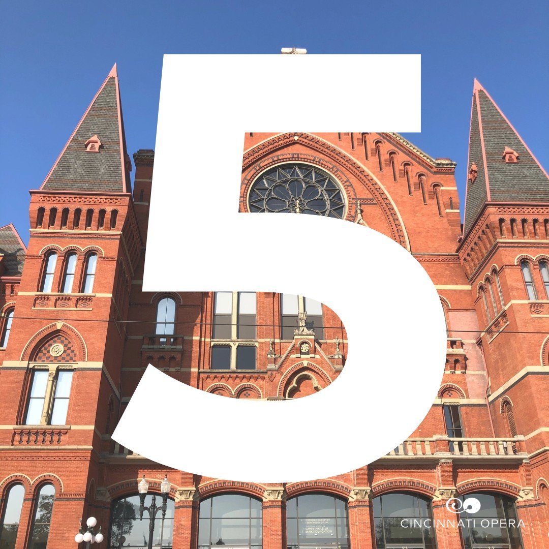 May 13 is 513 day--a day to celebrate all things Cincinnati. We have more in common with these numbers than just our area code. 

5: FIVE decades at Music Hall! Although Cincinnati Opera was founded in 1920 at the Cincinnati Zoo, we started performin