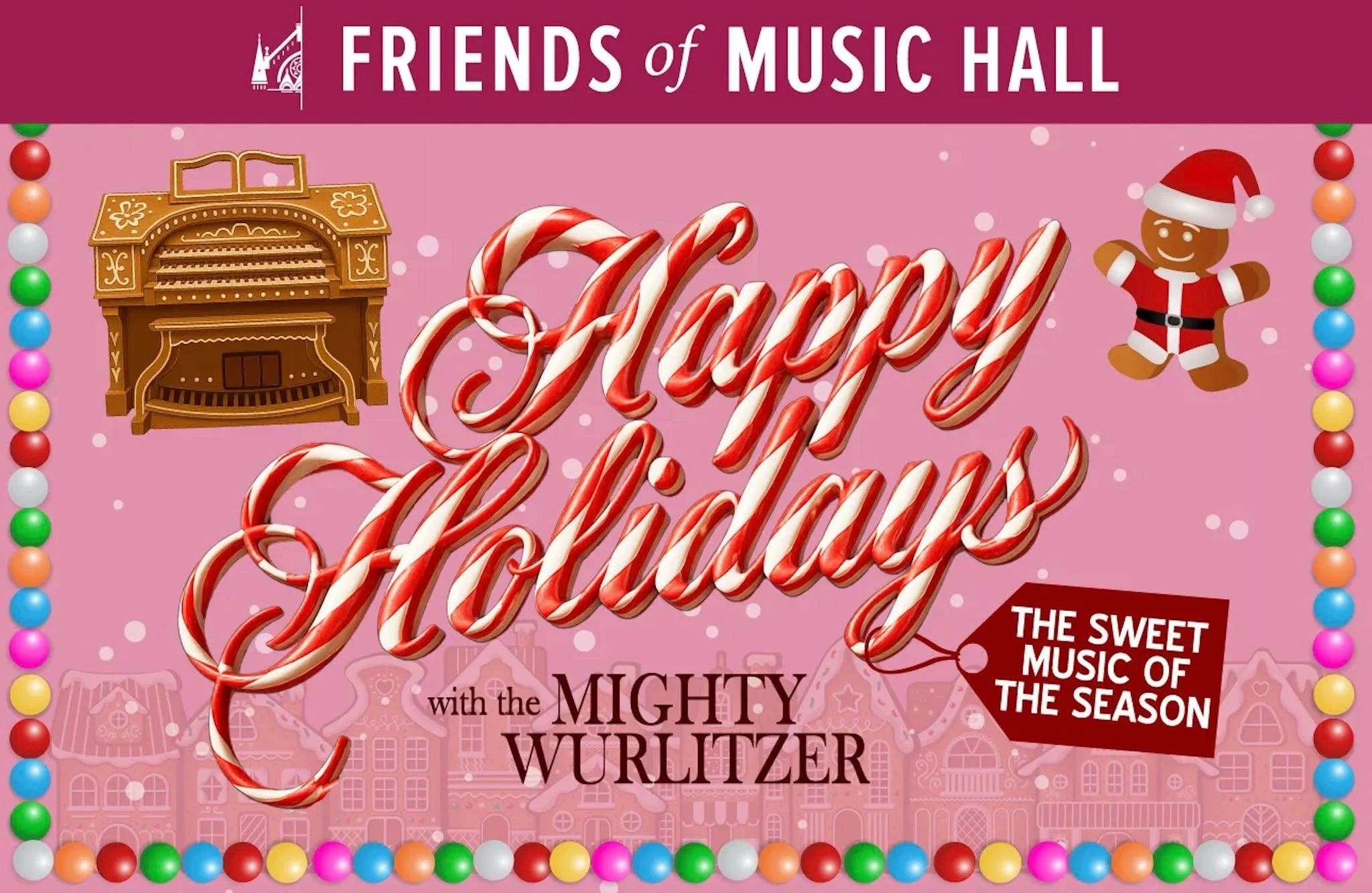 Ring in the holidays with Friends of Music Hall! Join them for  Happy Holidays with the Mighty Wurlitzer on Friday, December 5 at 7:00 PM in the Ballroom. This celebration sets the perfect tone for the festive season in Cincinnati.
This year&rsquo;s 