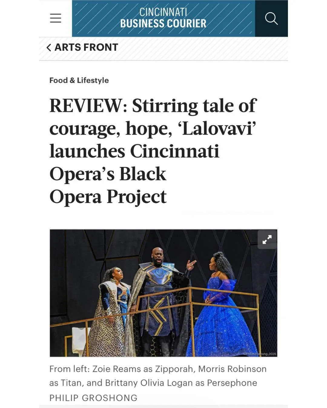 &ldquo;In its premiere performance, &lsquo;Lalovavi&rsquo; was a triumph of singing and storytelling.&rdquo; 

Read Janelle Gelfand&rsquo;s full review for the @cincinnatibusinesscourier at link in bio.

#lalovavi #blackoperaproject #cincyarts #cincy
